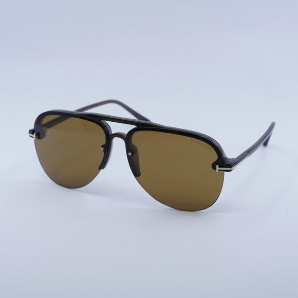 NEW TOM FORD TERRY 02 FT1004 51E MASTIC BROWN SUNGLASSES